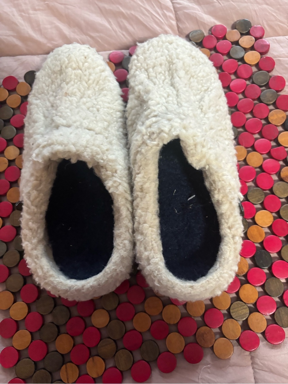 L.L. Bean Women's Cream Sherpa Slip-On House Slippers